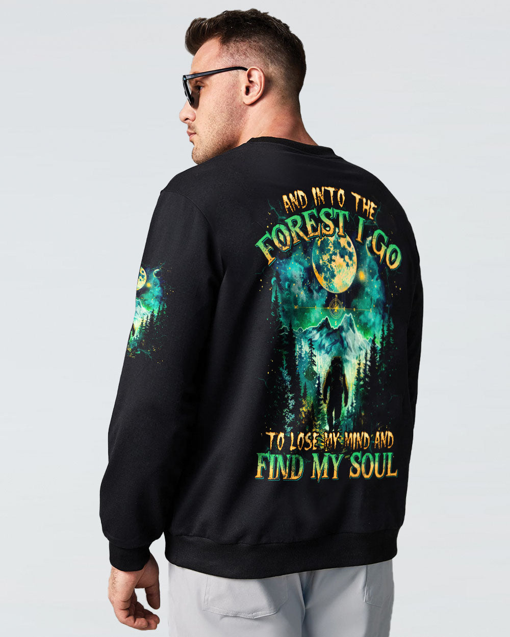 BLISSCORNERS AND INTO THE FOREST I GO BIGFOOT ALL OVER PRINT