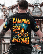 BLISSCORNERS CAMPING IS AWESOME BEER MAKE IT AWESOMER ALL OVER PRINT