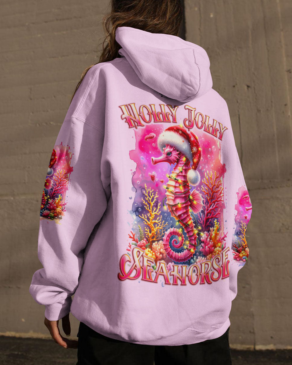 BLISSCORNERS HOLLY JOLLY SEAHORSE CHRISTMAS ALL OVER PRINT