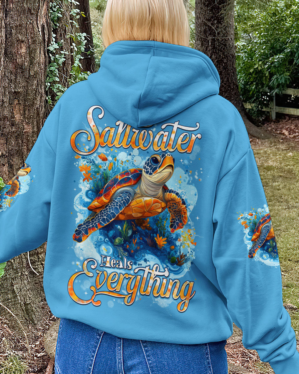 BLISSCORNERS SALTWATER HEALS EVERYTHING TURTLE ALL OVER PRINT