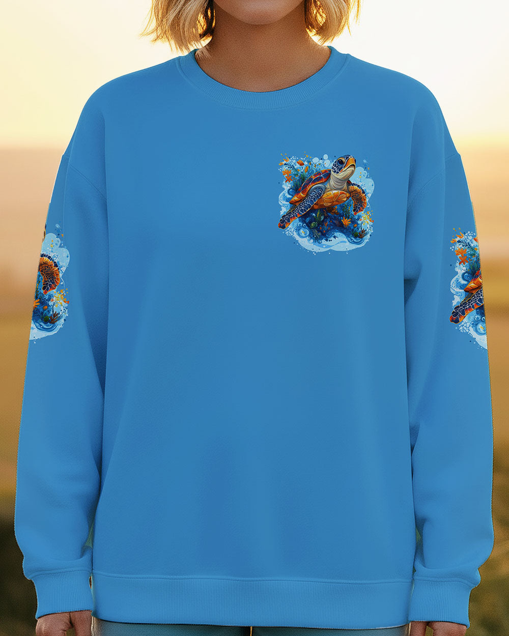 BLISSCORNERS SALTWATER HEALS EVERYTHING TURTLE ALL OVER PRINT