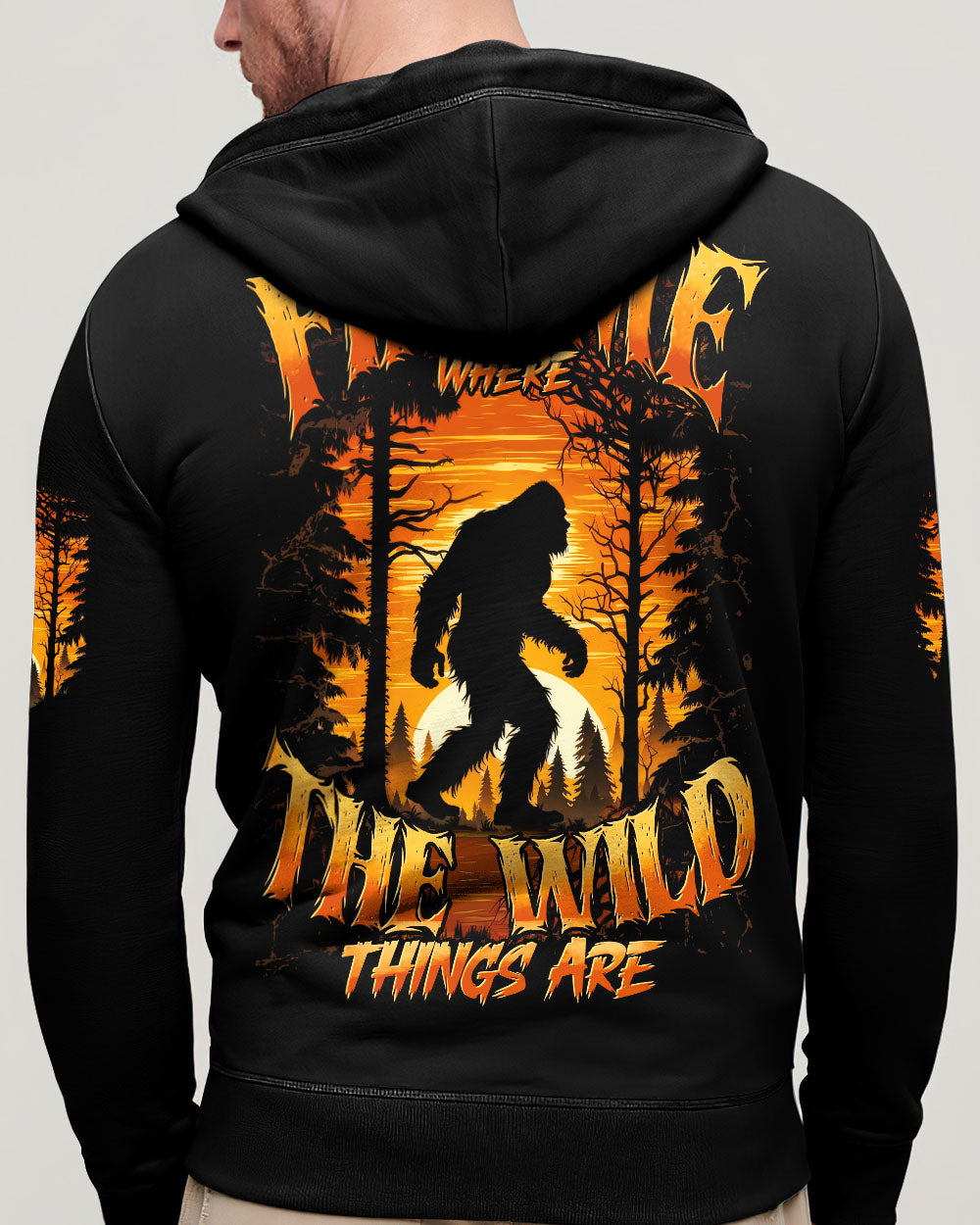 BLISSCORNERS FIND ME WHERE THE WILD THINGS ARE BIGFOOT  ALL OVER PRINT