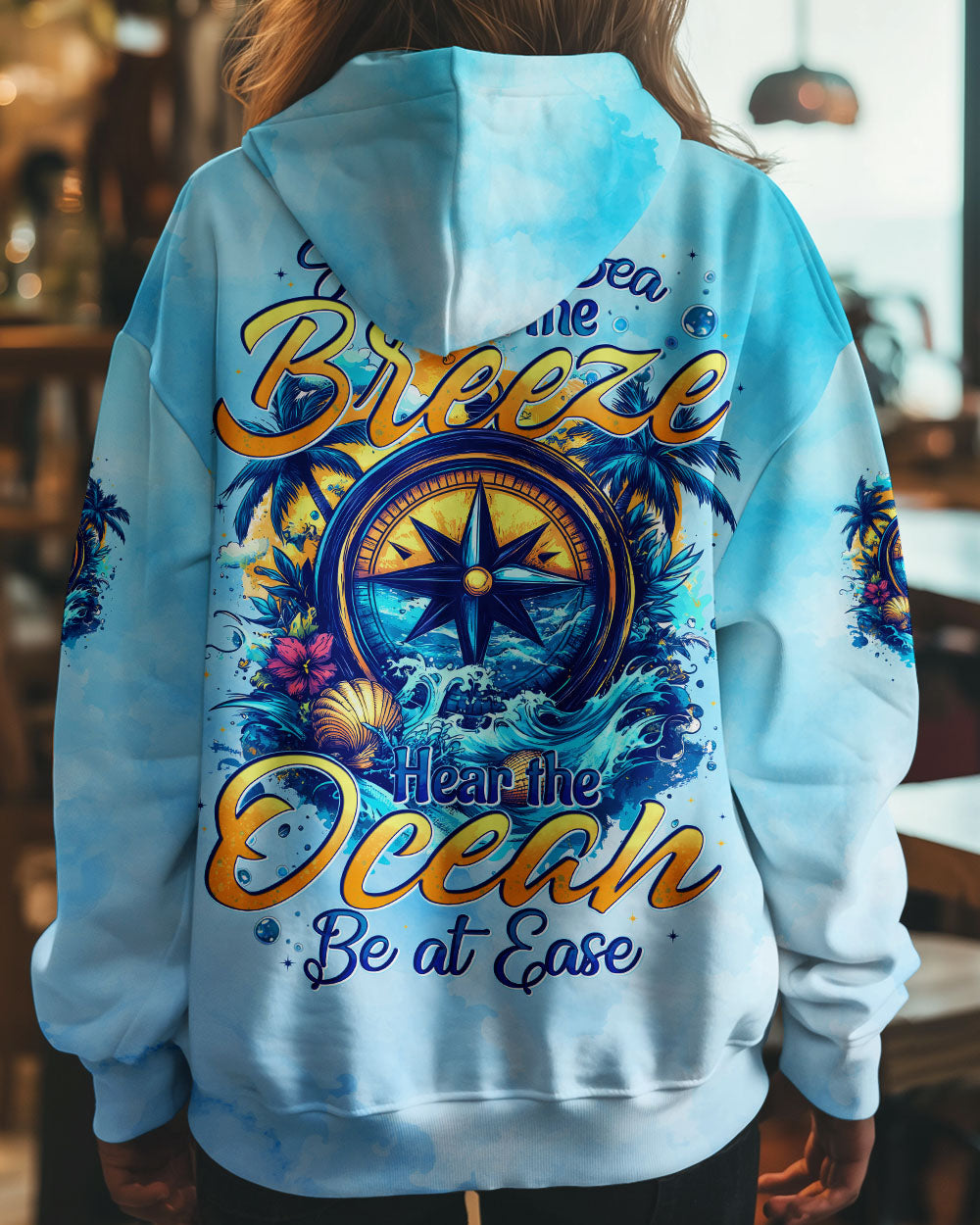 BLISSCORNERS SMELL THE SEA FEEL THE BREEZE COMPASS ALL OVER PRINT