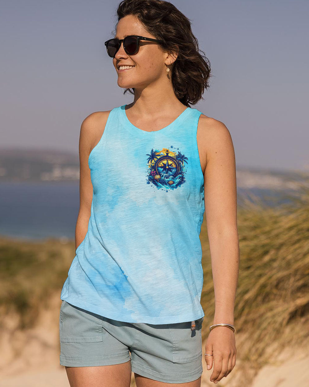 BLISSCORNERS SMELL THE SEA FEEL THE BREEZE COMPASS ALL OVER PRINT