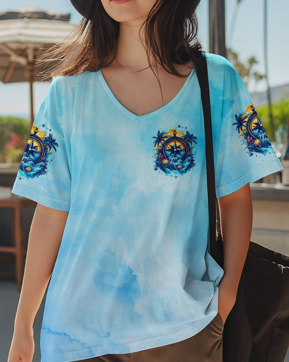 BLISSCORNERS SMELL THE SEA FEEL THE BREEZE COMPASS ALL OVER PRINT
