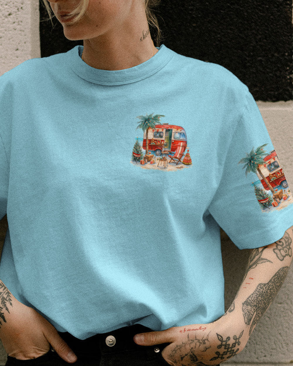 BLISSCORNERS SMELL THE SEA FEEL THE BREEZE CHRISTMAS ALL OVER PRINT