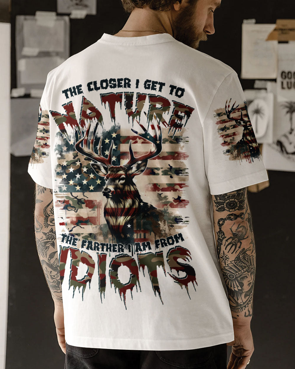 BLISSCORNERS THE CLOSER I GET TO NATURE DEER CAMO ALL OVER PRINT