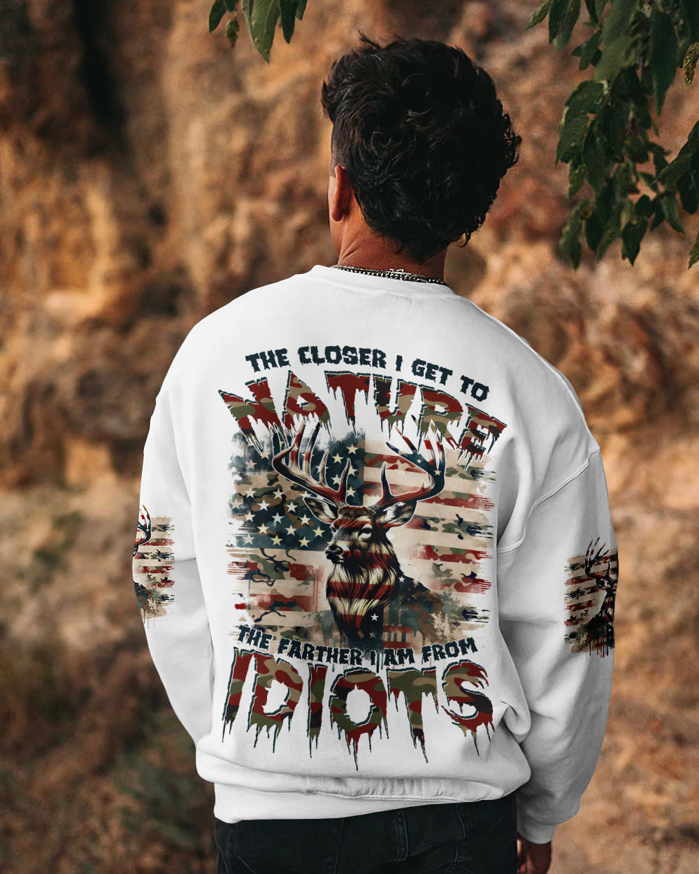 BLISSCORNERS THE CLOSER I GET TO NATURE DEER CAMO ALL OVER PRINT