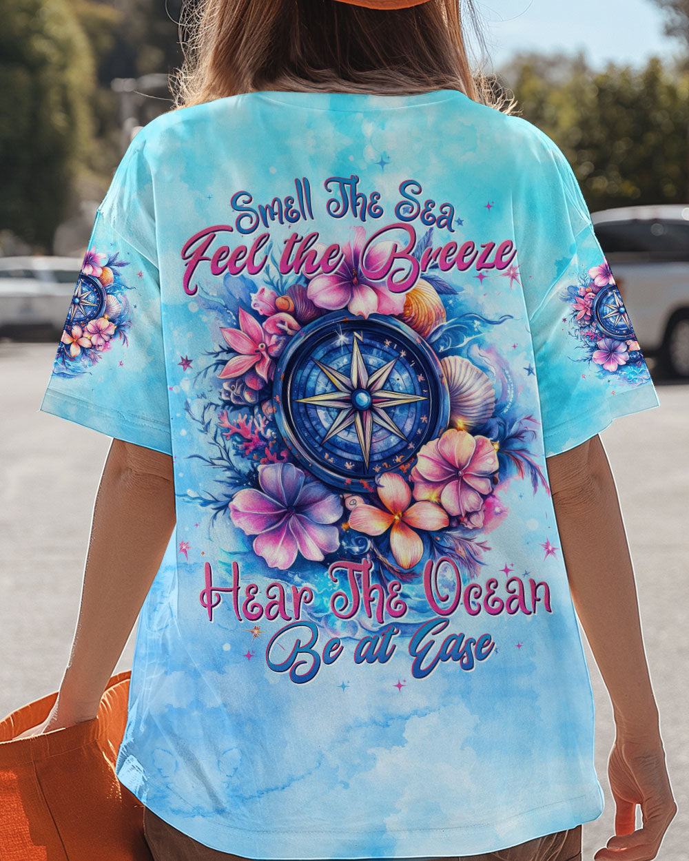 BLISSCORNERS SMELL THE SEA FEEL THE BREEZE COMPASS ALL OVER PRINT