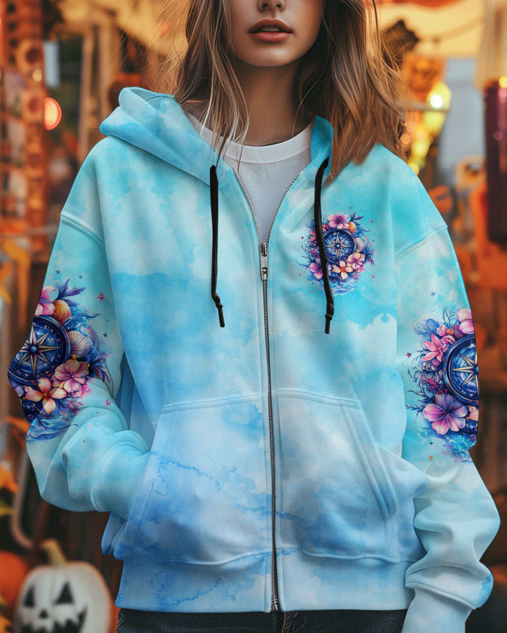 BLISSCORNERS SMELL THE SEA FEEL THE BREEZE COMPASS ALL OVER PRINT