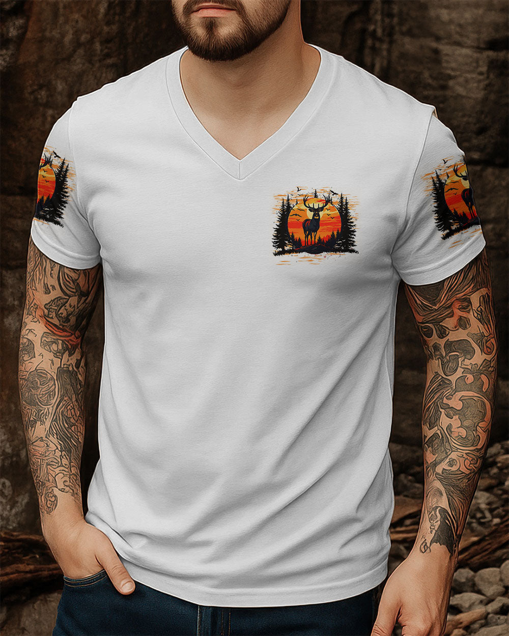 BLISSCORNERS LIFE IS BETTER IN THE WOODS DEER ALL OVER PRINT