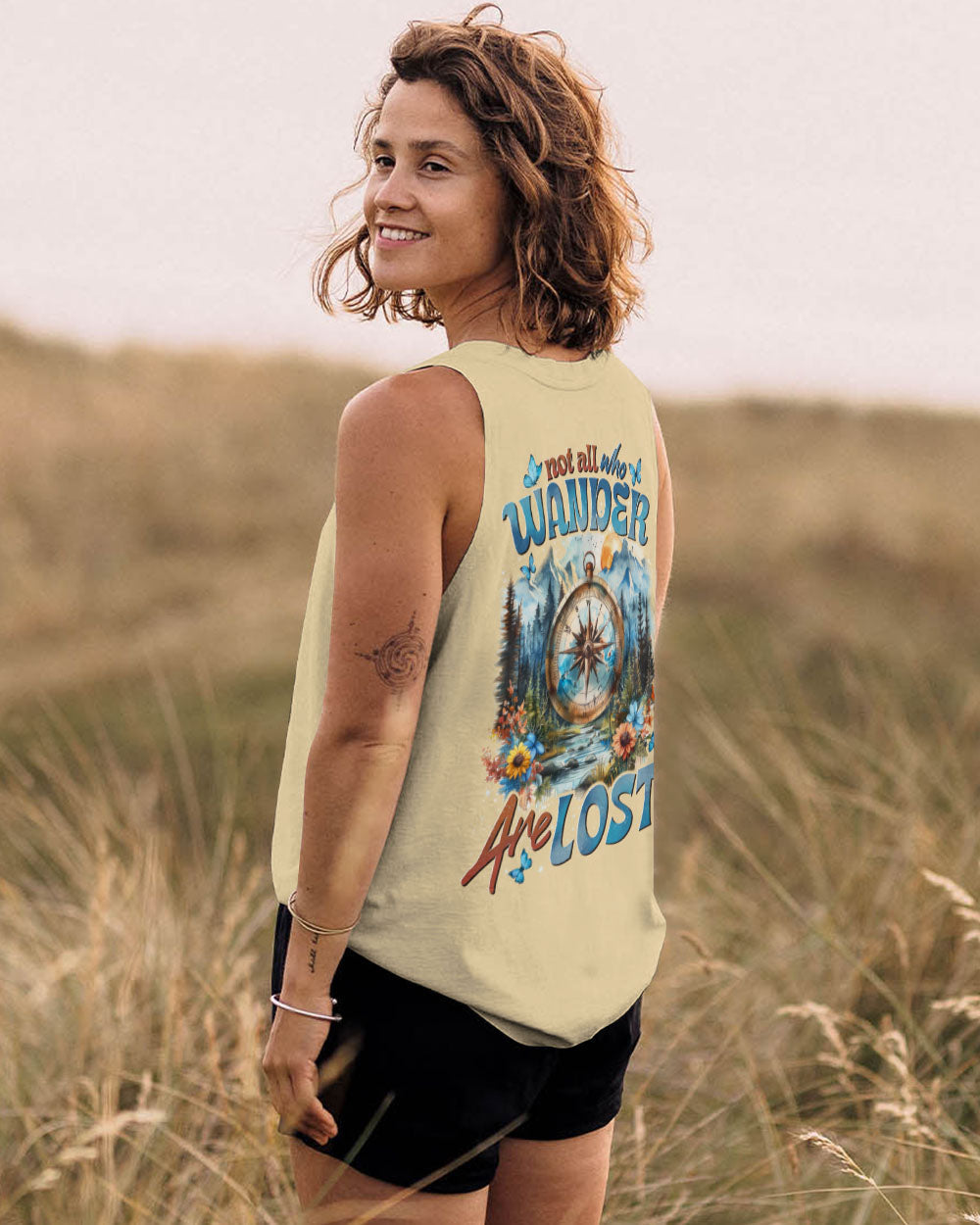 BLISSCORNERS NOT ALL WHO WANDER ARE NOT COMPASS ALL OVER PRINT
