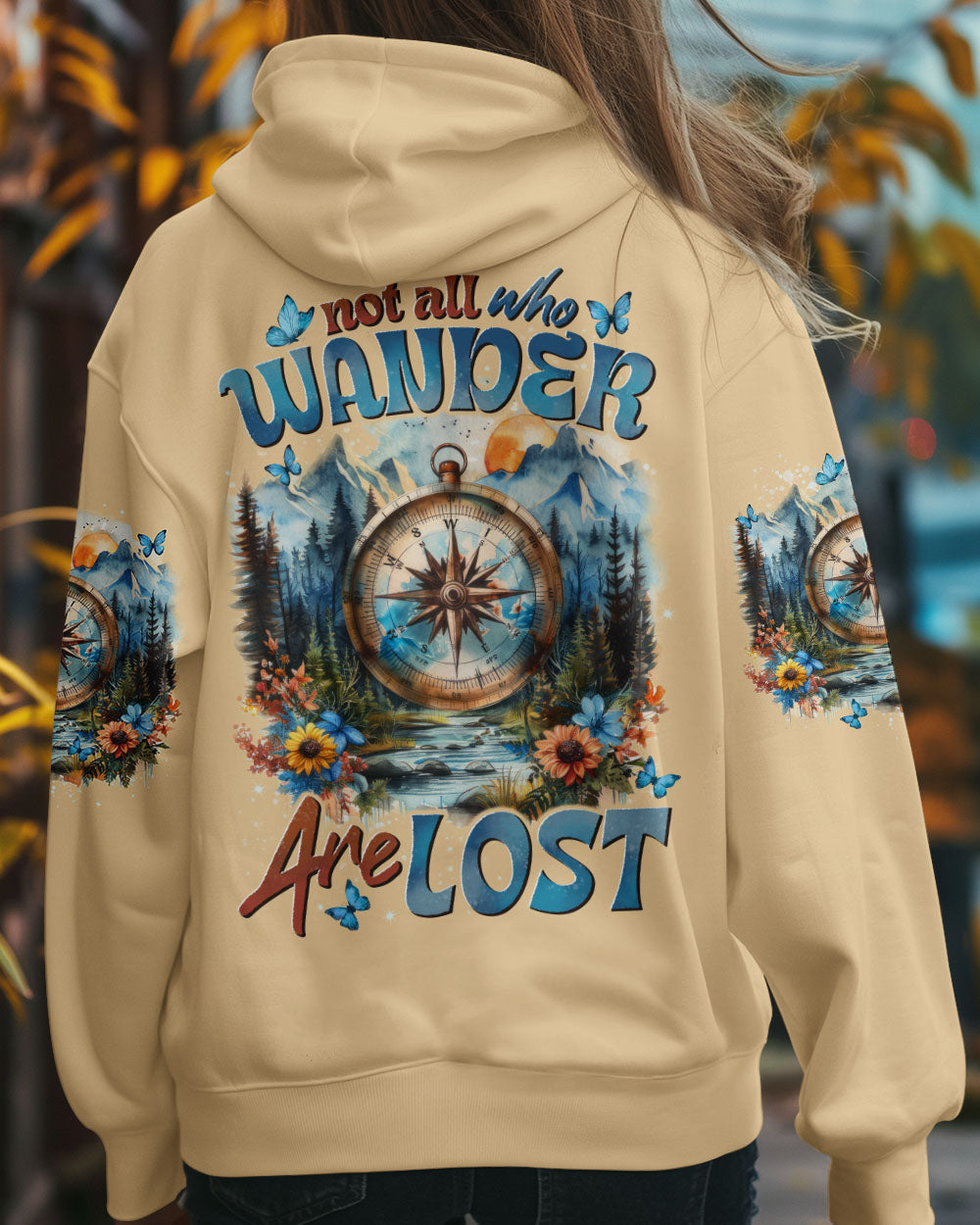 BLISSCORNERS NOT ALL WHO WANDER ARE NOT COMPASS ALL OVER PRINT