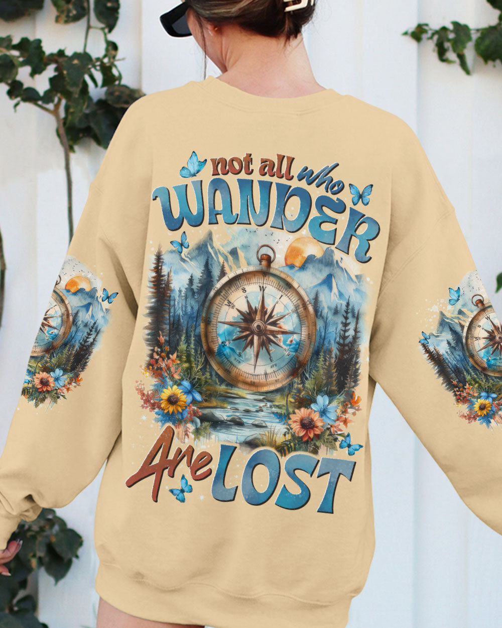 BLISSCORNERS NOT ALL WHO WANDER ARE NOT COMPASS ALL OVER PRINT