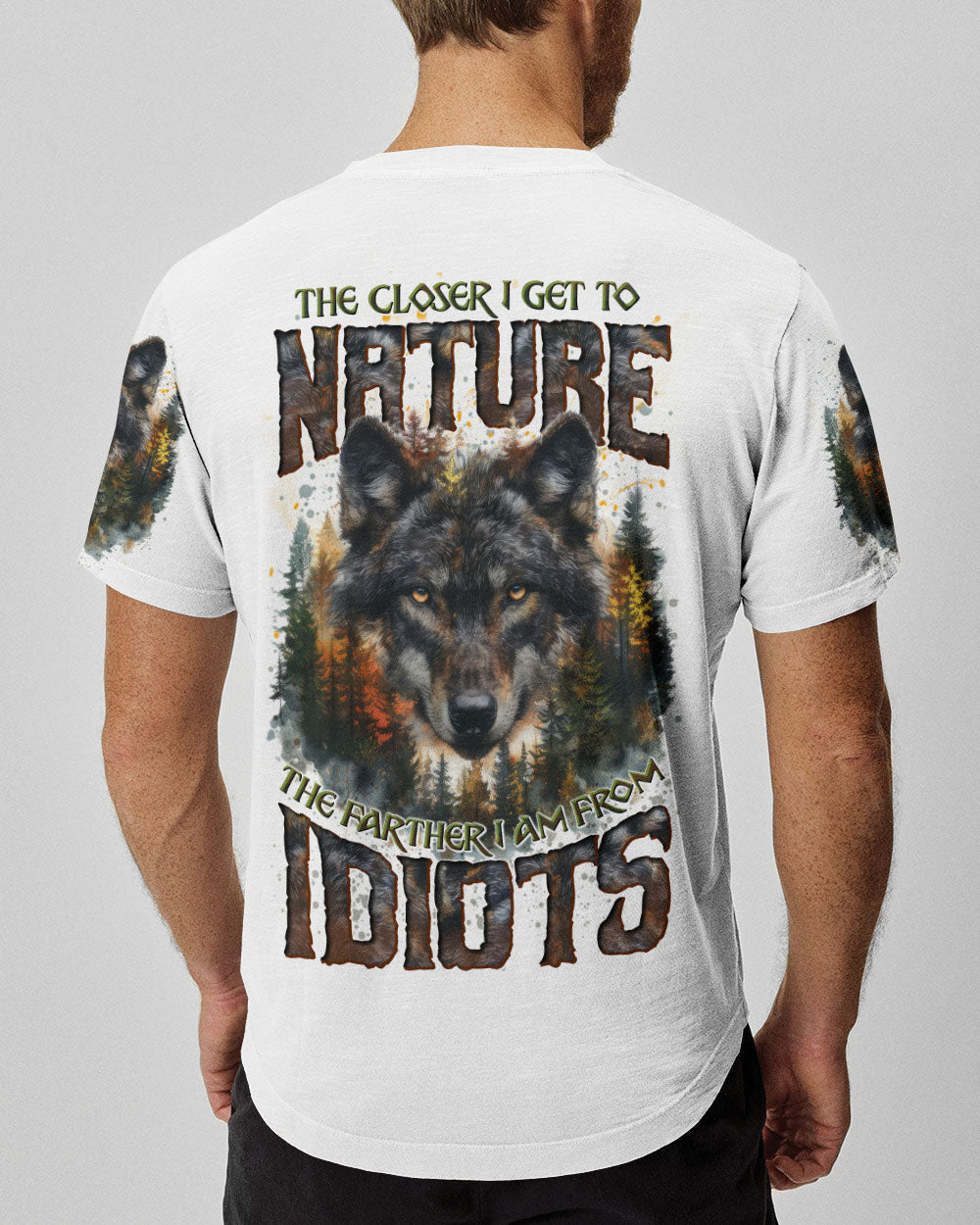 BLISSCORNERS THE CLOSER I GET TO NATURE WOLF ALL OVER PRINT