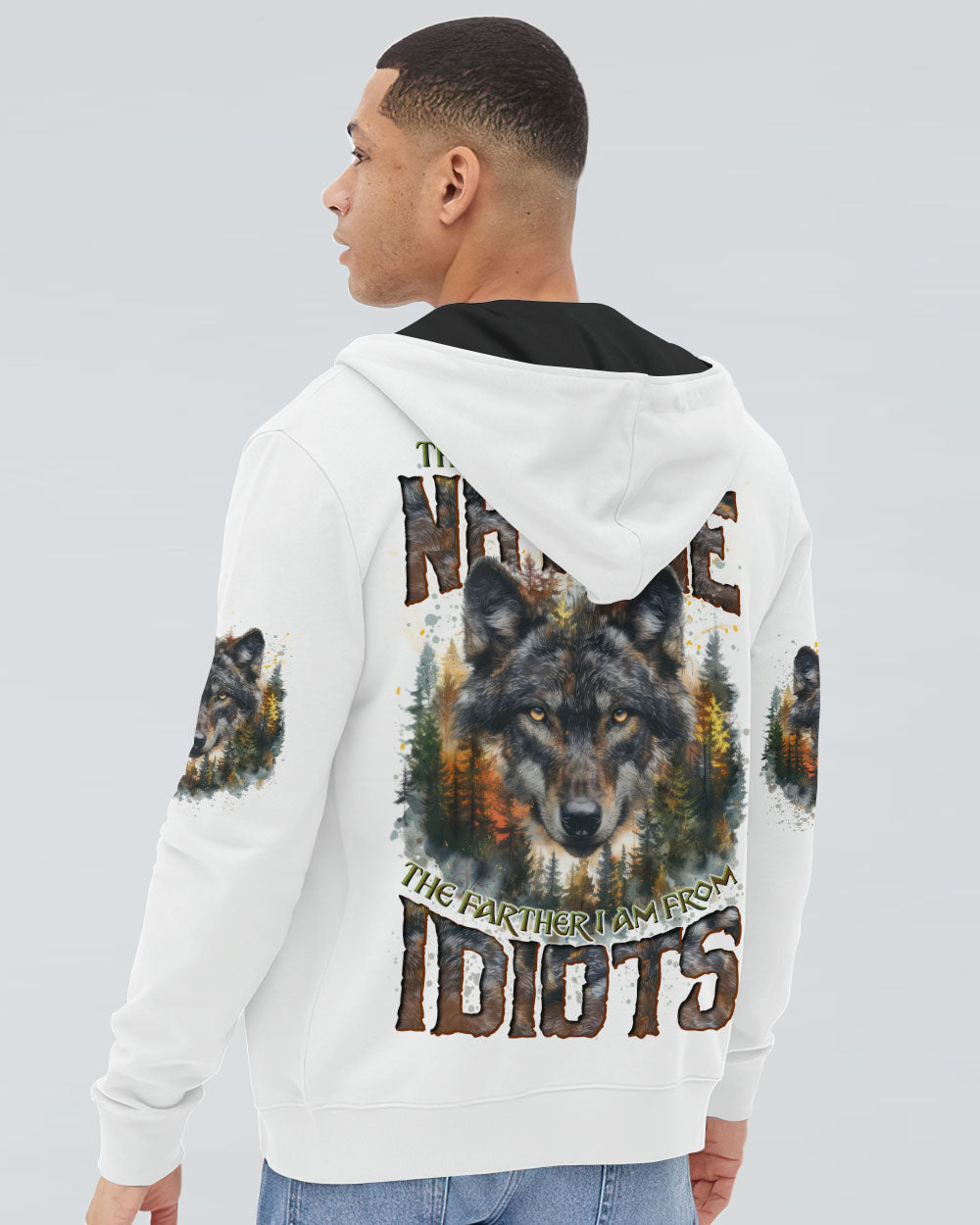BLISSCORNERS THE CLOSER I GET TO NATURE WOLF ALL OVER PRINT