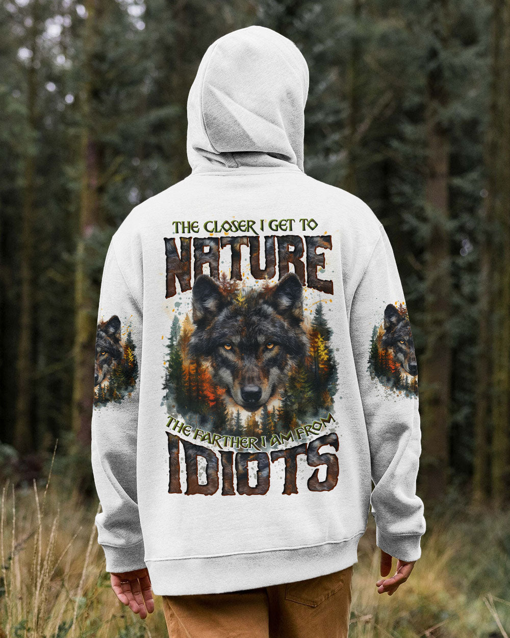BLISSCORNERS THE CLOSER I GET TO NATURE WOLF ALL OVER PRINT