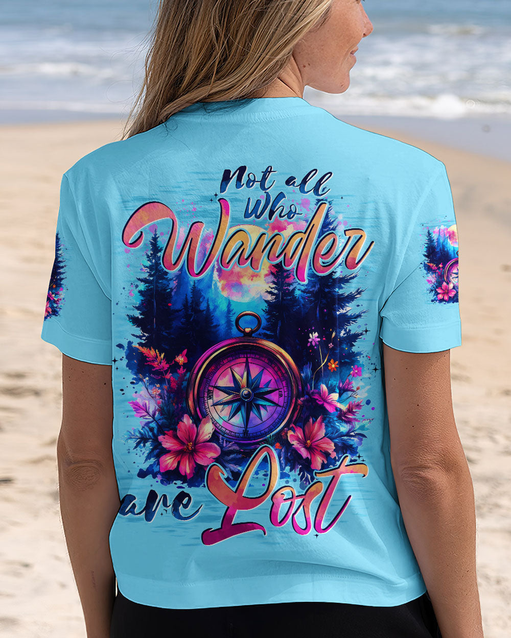 BLISSCORNERS NOT ALL WHO WANDER ARE LOST COMPASS ALL OVER PRINT