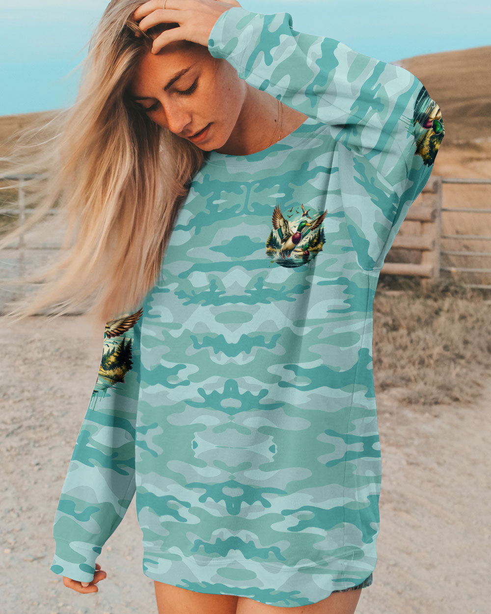 BLISSCORNERS FEET HANGIN' WE BANGIN' HUNTING DUCK CAMO ALL OVER PRINT