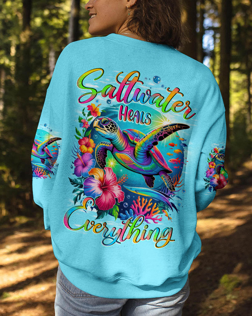 BLISSCORNERS SALTWATER HEALS EVERYTHING TURTLE ALL OVER PRINT