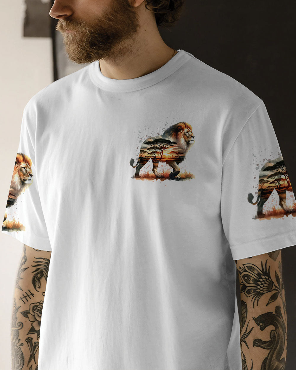 BLISSCORNERS NOT ALL WHO WANDER ARE LOST LION ALL OVER PRINT