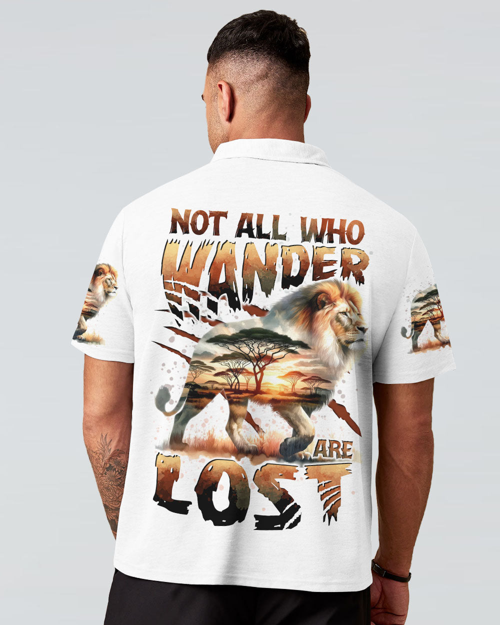 BLISSCORNERS NOT ALL WHO WANDER ARE LOST LION ALL OVER PRINT