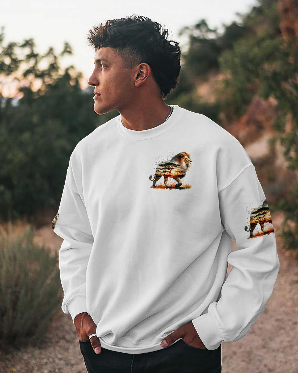 BLISSCORNERS NOT ALL WHO WANDER ARE LOST LION ALL OVER PRINT