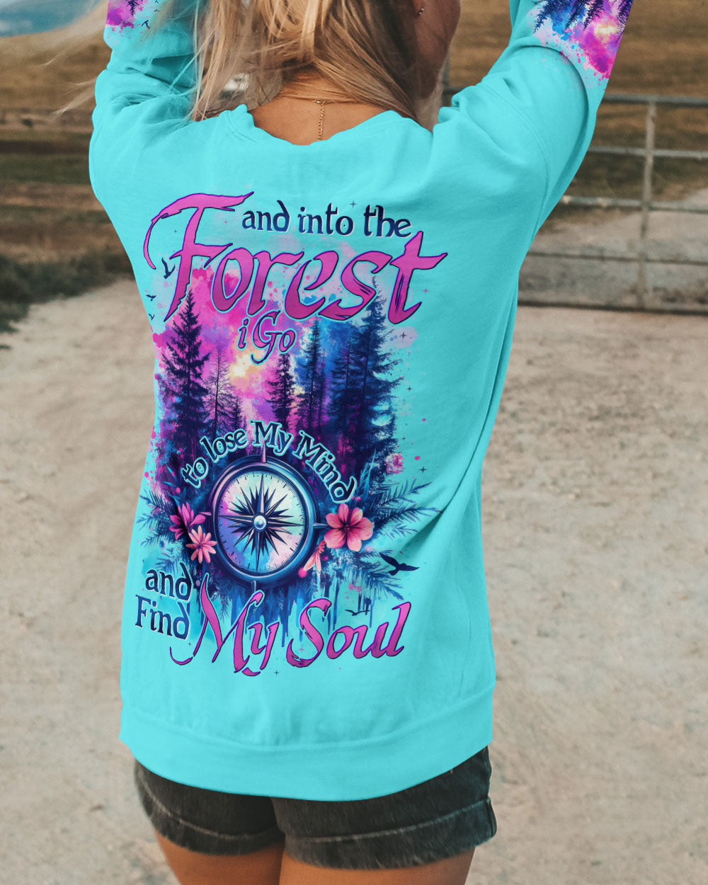 BLISSCORNERS AND INTO THE FOREST I GO COMPASS ALL OVER PRINT