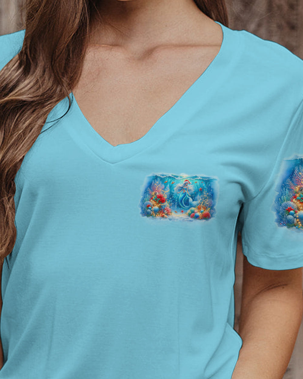 BLISSCORNERS SMELL THE SEA FEEL THE BREEZE MERMAID CHRISTMAS ALL OVER PRINT