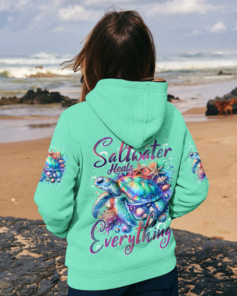 BLISSCORNERS SALTWATER HEALS EVERYTHING TURTLE ALL OVER PRINT