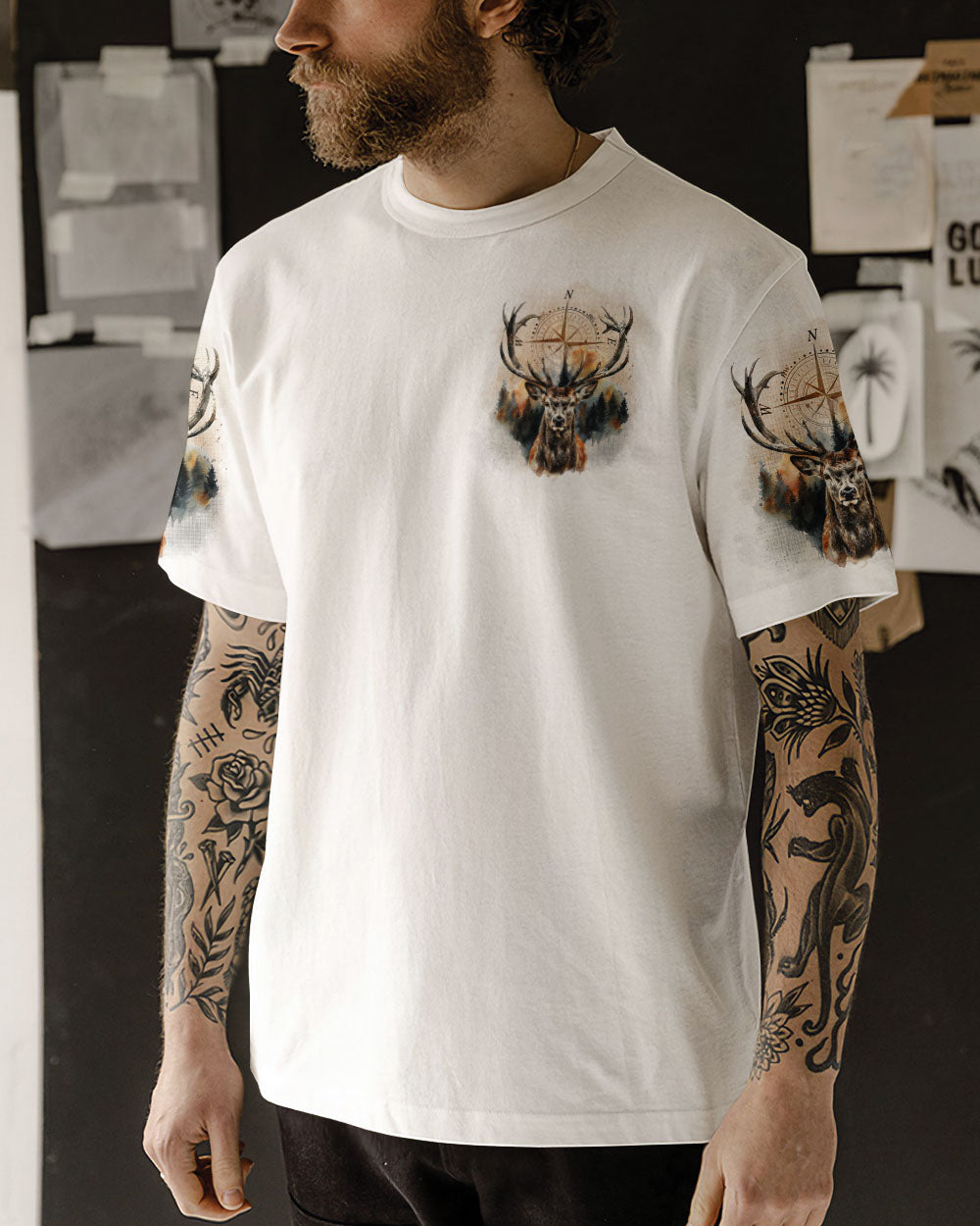 BLISSCORNERS NOT ALL WHO WANDER ARE LOST DEER ALL OVER PRINT