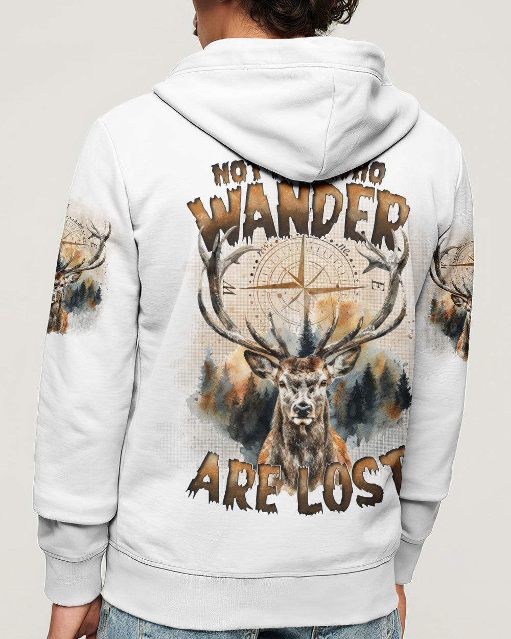BLISSCORNERS NOT ALL WHO WANDER ARE LOST DEER ALL OVER PRINT