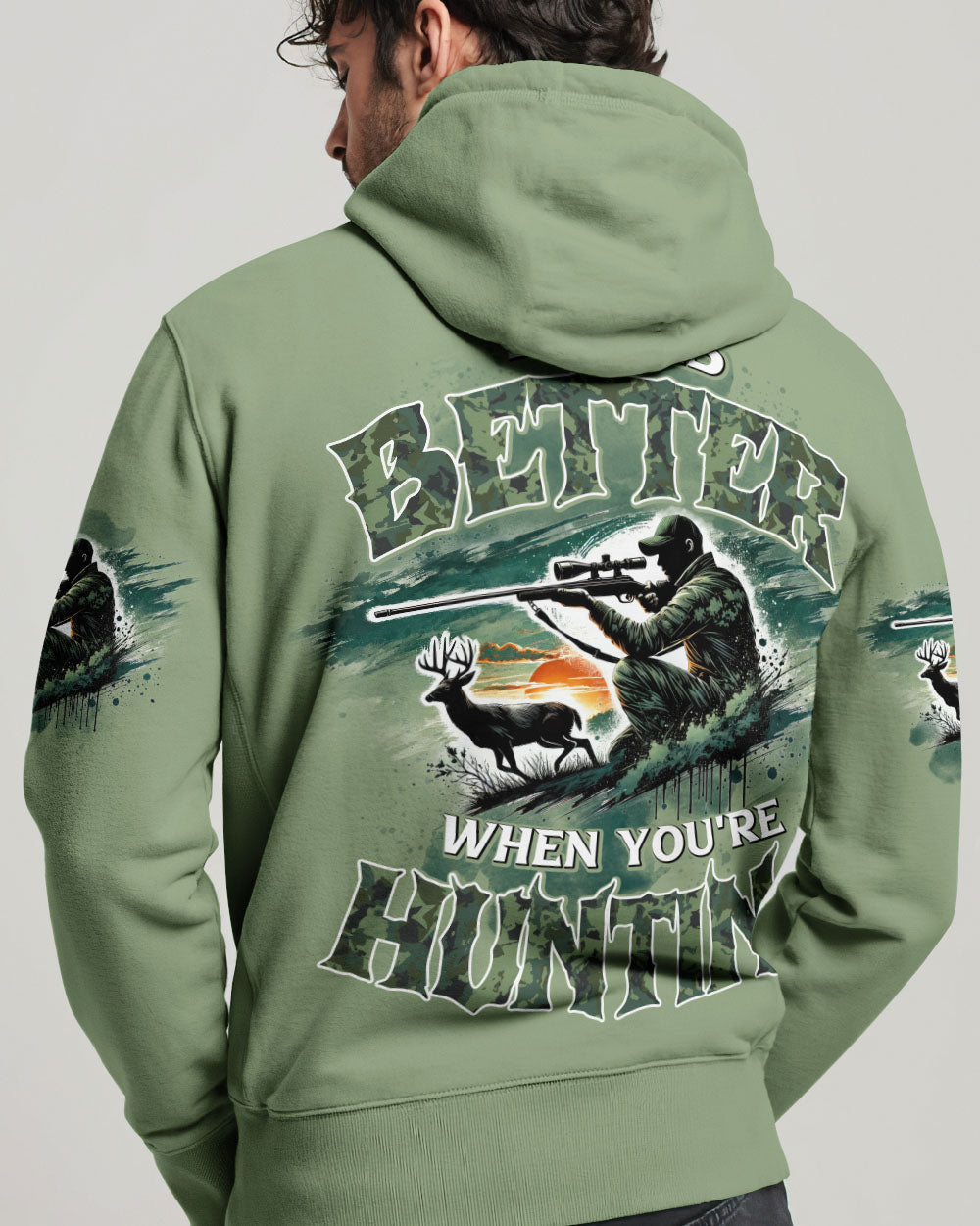 BLISSCORNERS LIFE IS BETTER WHEN YOU'RE HUNTING ALL OVER PRINT