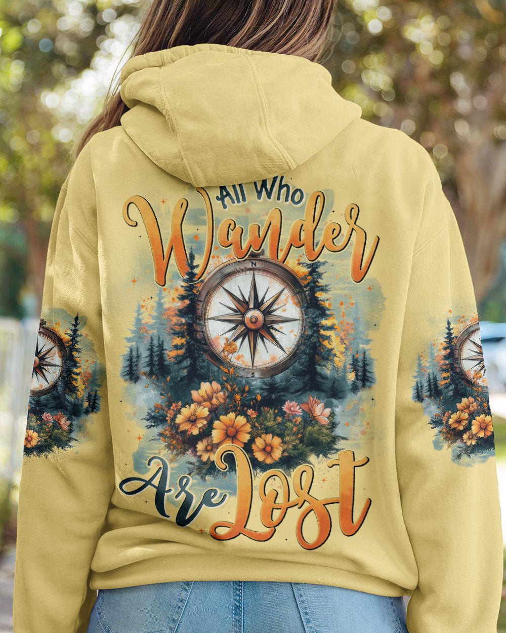 BLISSCORNERS NOT ALL WHO WANDER ARE LOST COMPASS ALL OVER PRINT