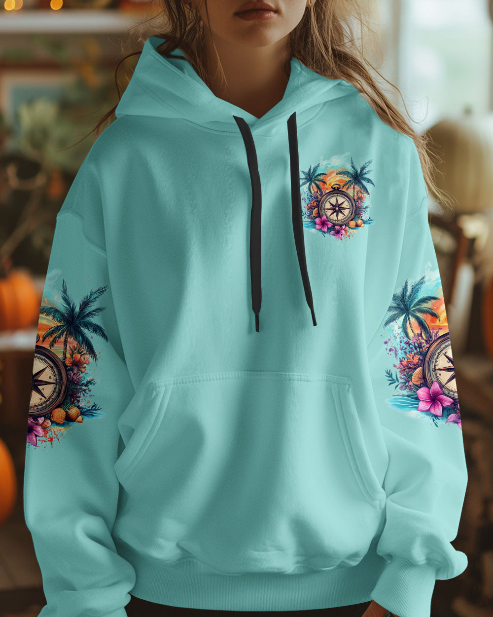 BLISSCORNERS SMELL THE SEA FEEL THE BREEZE COMPASS ALL OVER PRINT