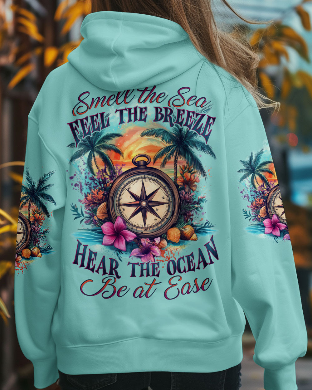 BLISSCORNERS SMELL THE SEA FEEL THE BREEZE COMPASS ALL OVER PRINT