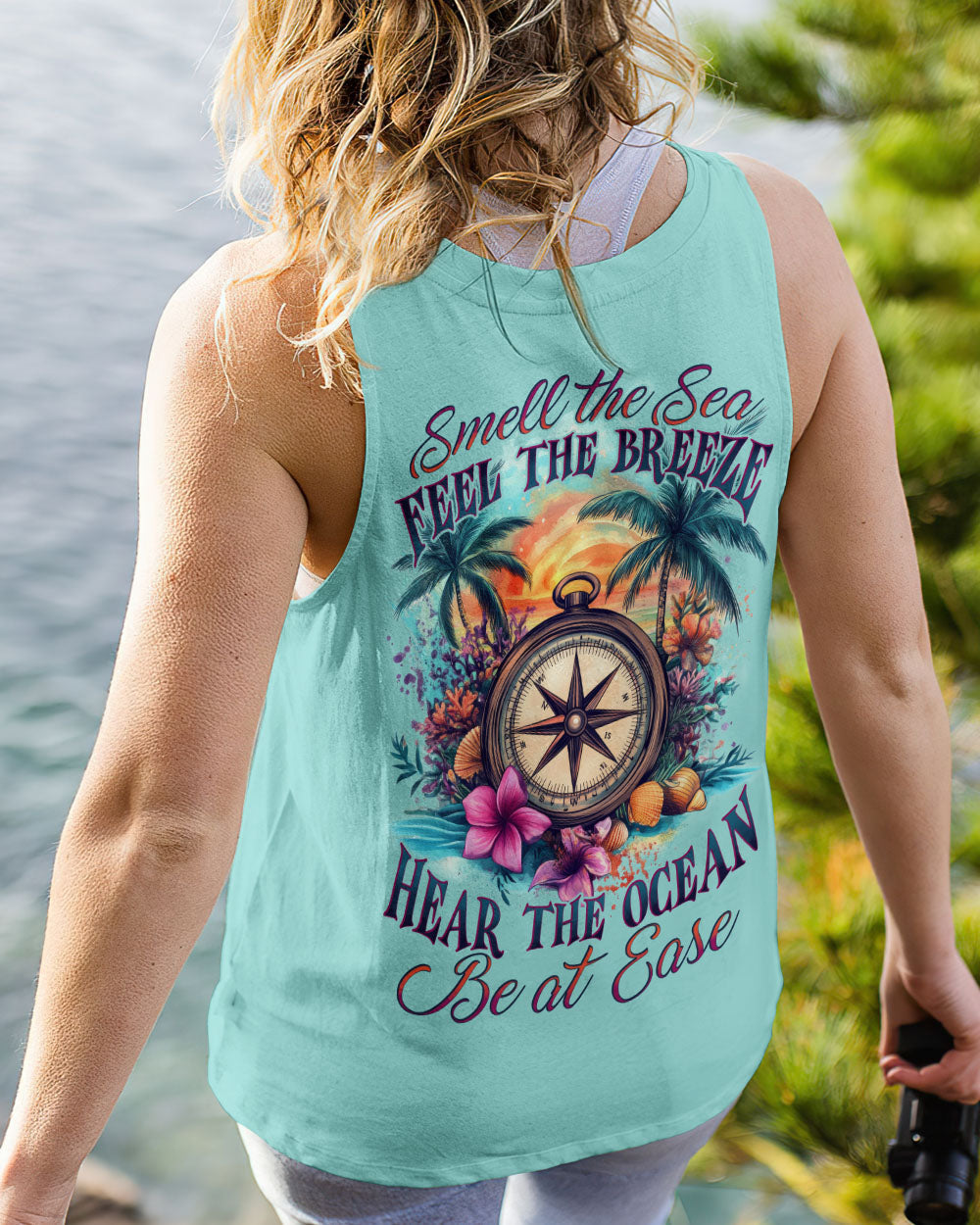 BLISSCORNERS SMELL THE SEA FEEL THE BREEZE COMPASS ALL OVER PRINT