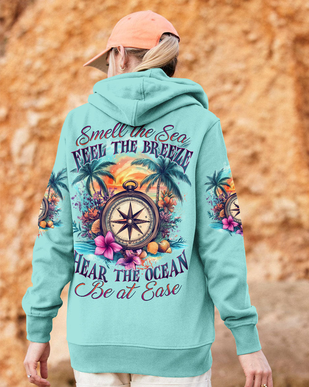 BLISSCORNERS SMELL THE SEA FEEL THE BREEZE COMPASS ALL OVER PRINT