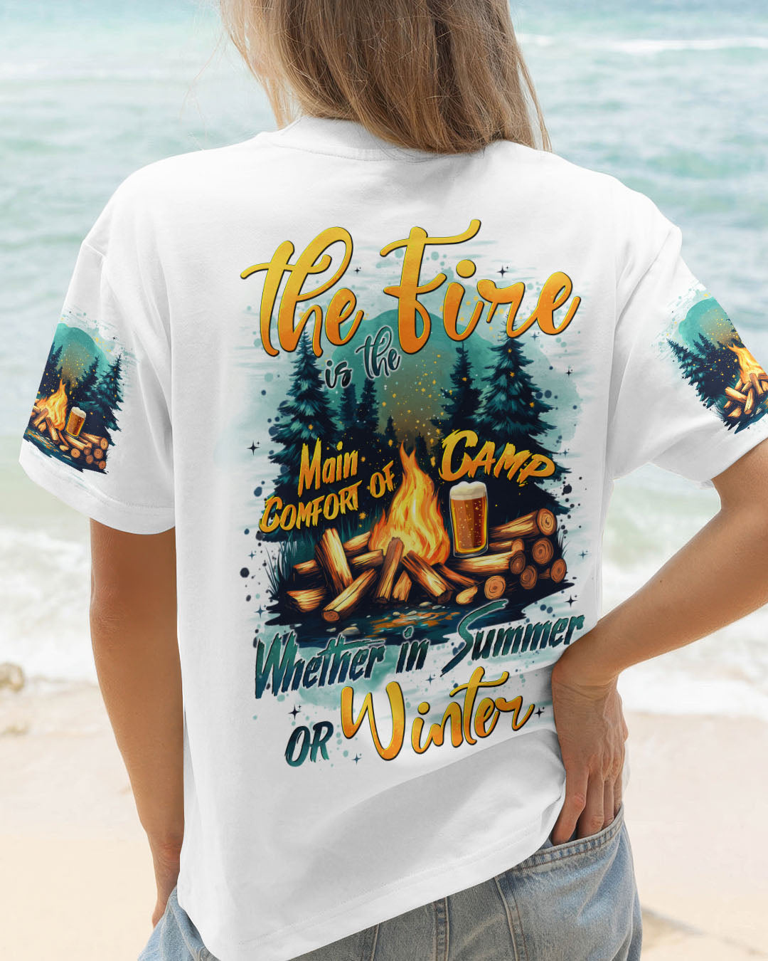 BLISSCORNERS THE FIRE IS THE MAIN COMFORT OF CAMP ALL OVER PRINT