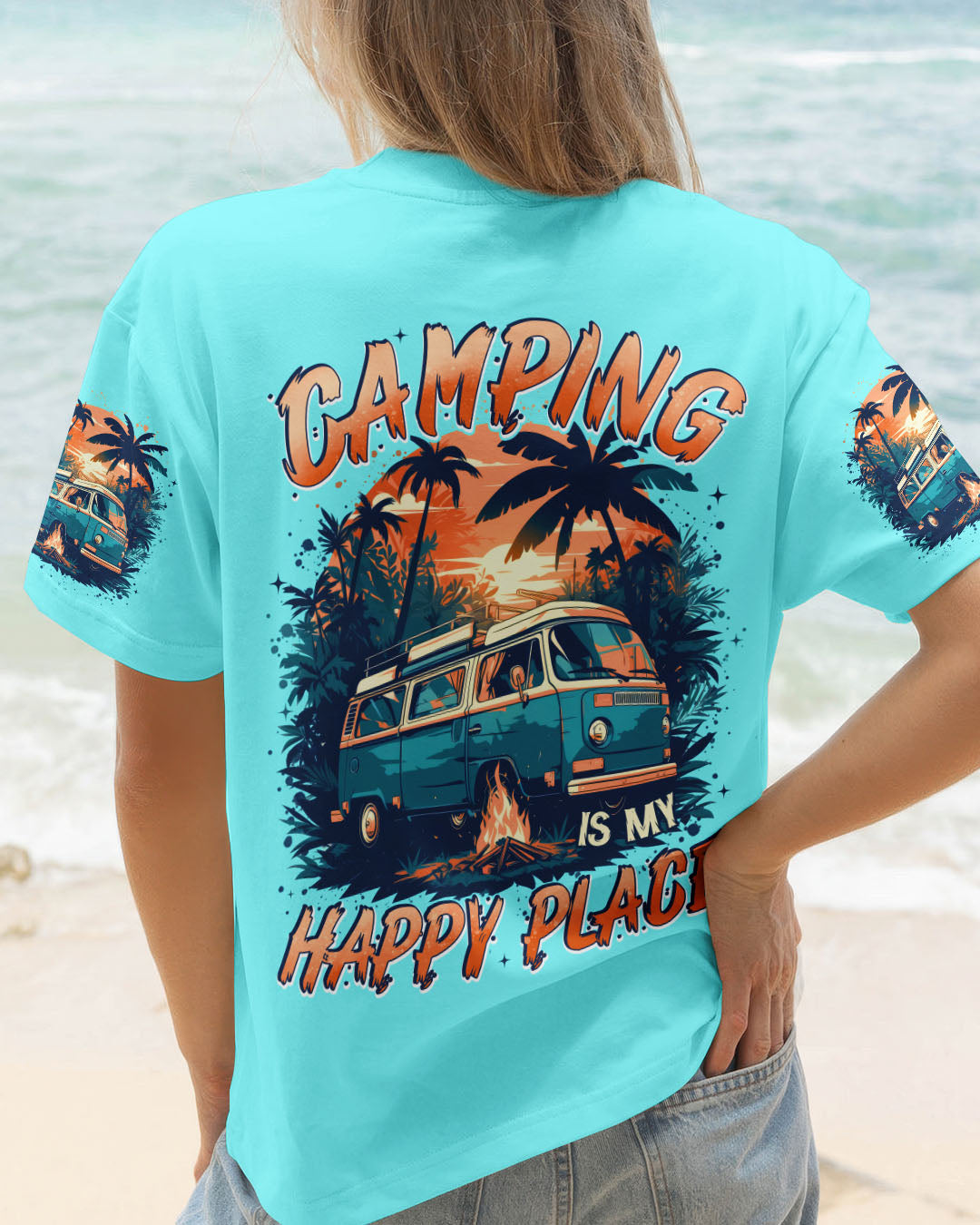 BLISSCORNERS CAMPING IS MY HAPPY PLACE ALL OVER PRINT