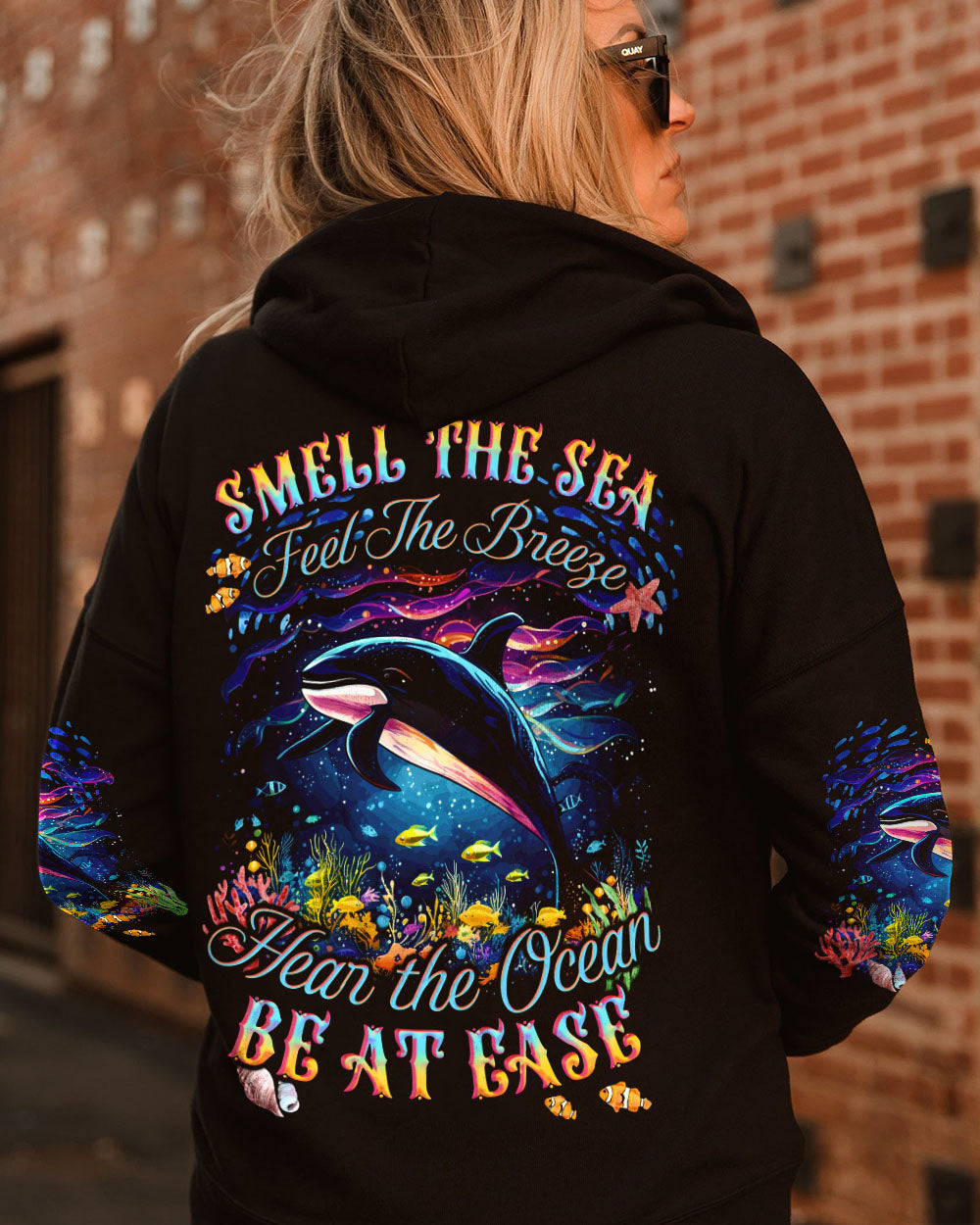 BLISSCORNERS SMELL THE SEA FEEL THE BREEZE ORCA WHALE ALL OVER PRINT