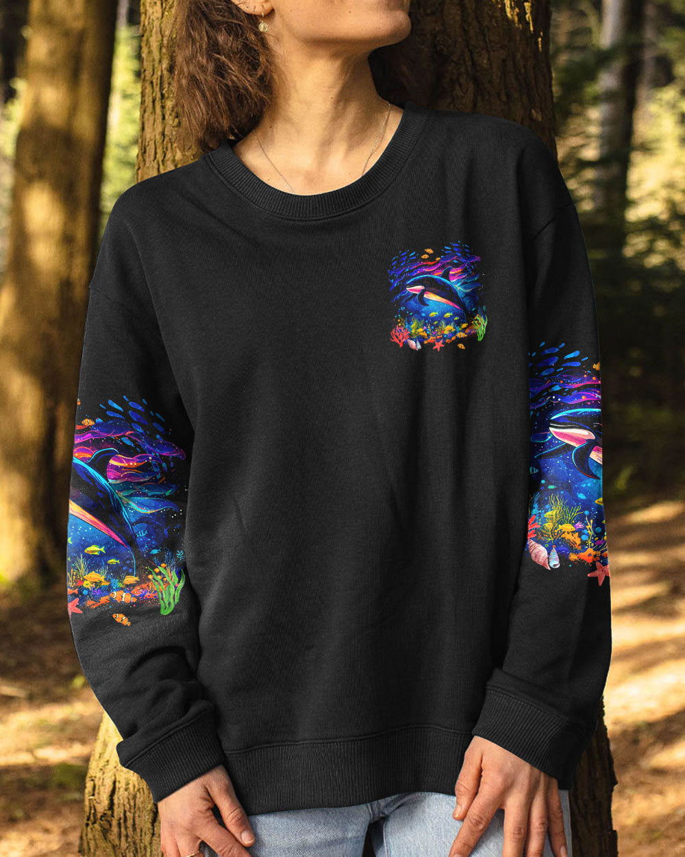 BLISSCORNERS SMELL THE SEA FEEL THE BREEZE ORCA WHALE ALL OVER PRINT