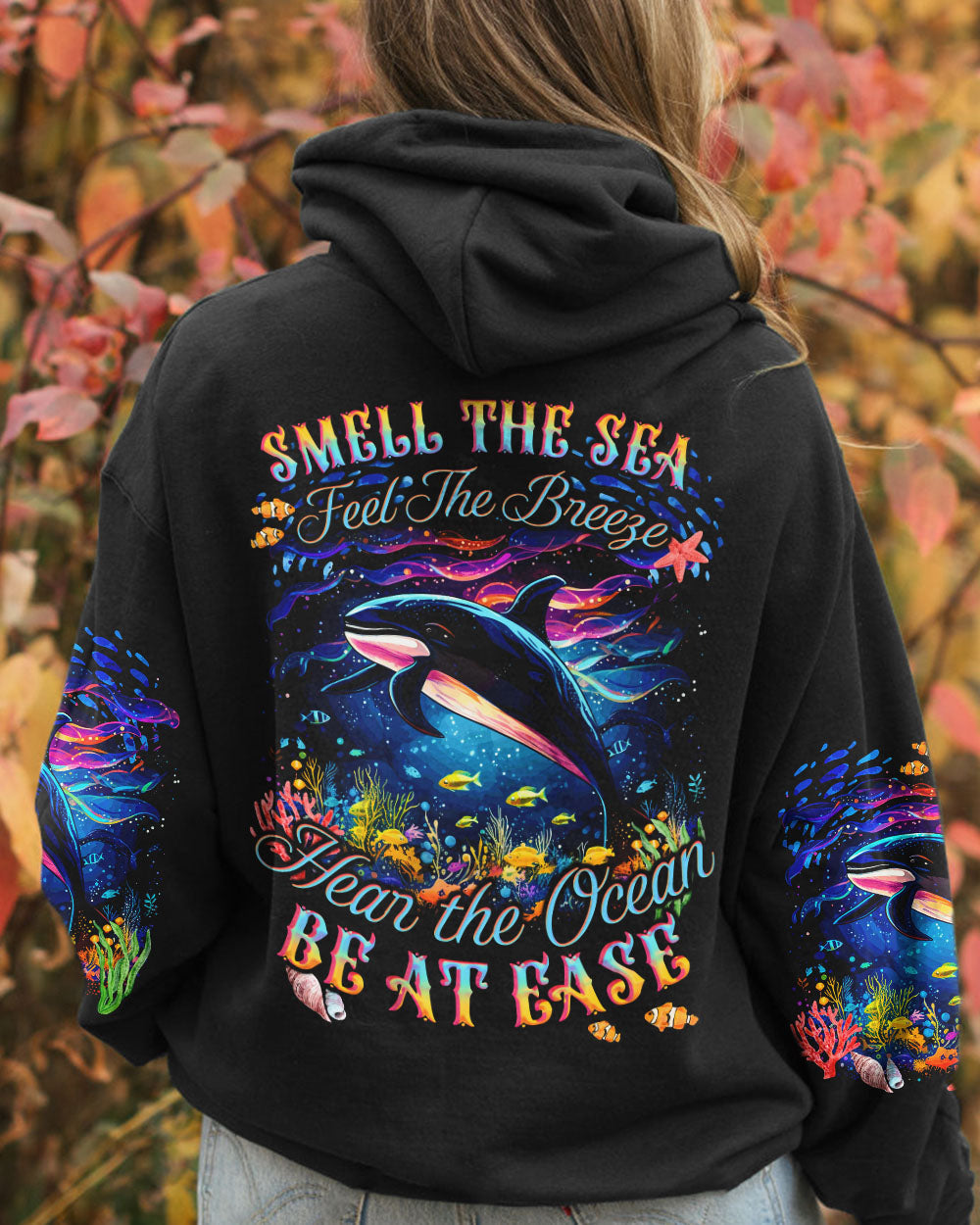 BLISSCORNERS SMELL THE SEA FEEL THE BREEZE ORCA WHALE ALL OVER PRINT