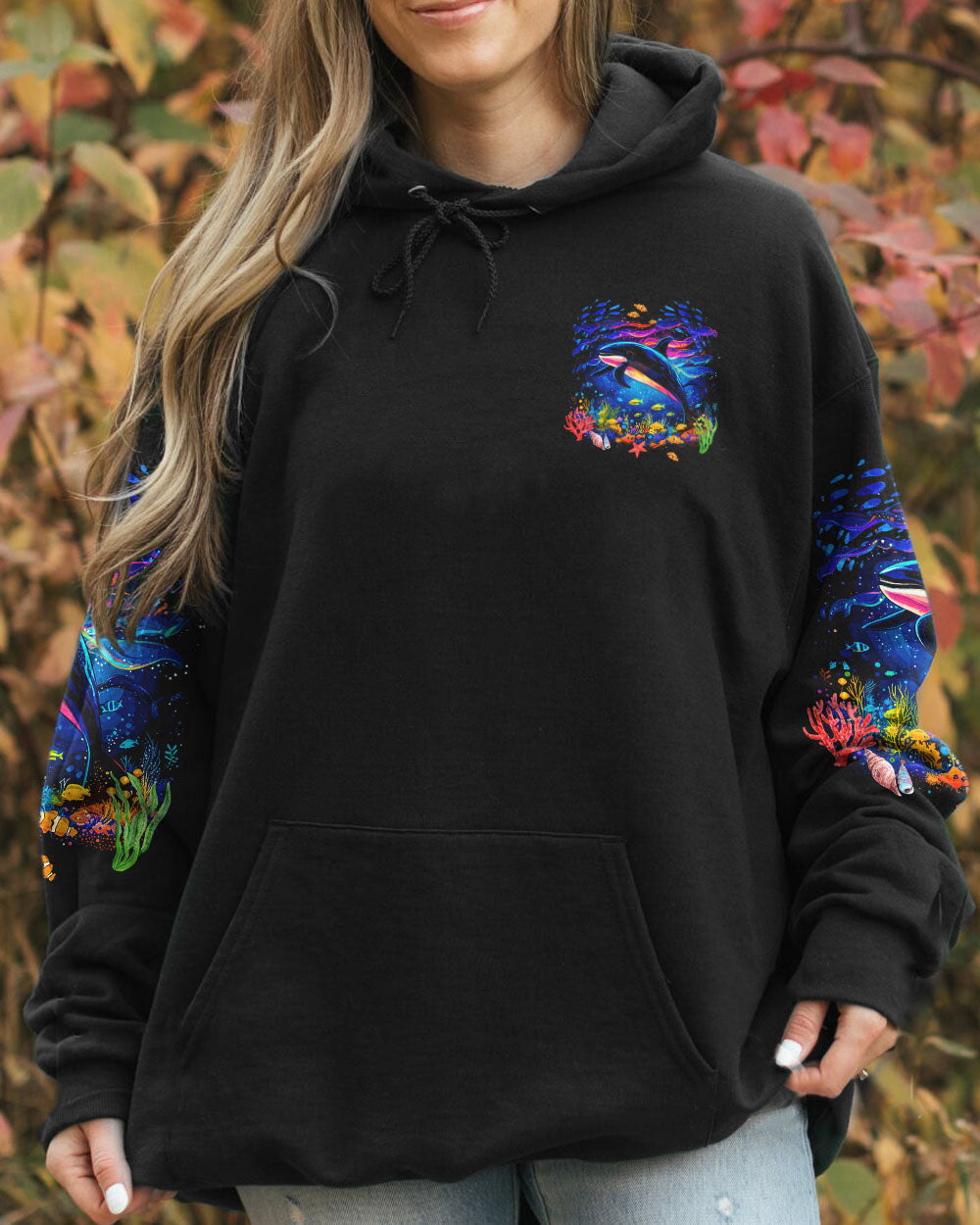 BLISSCORNERS SMELL THE SEA FEEL THE BREEZE ORCA WHALE ALL OVER PRINT