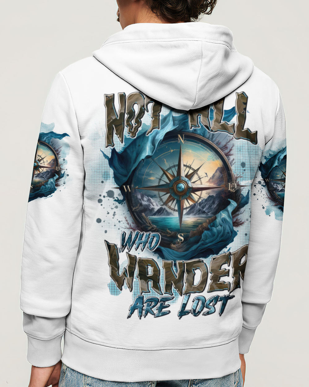 BLISSCORNERS NOT ALL WHO WANDER ARE LOST COMPASS ALL OVER PRINT