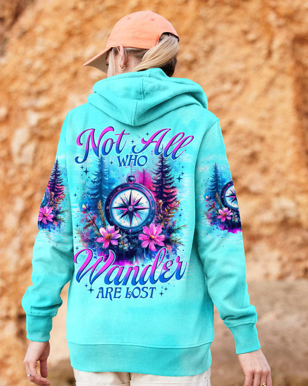 BLISSCORNERS NOT ALL WHO WANDER ARE LOST COMPASS ALL OVER PRINT