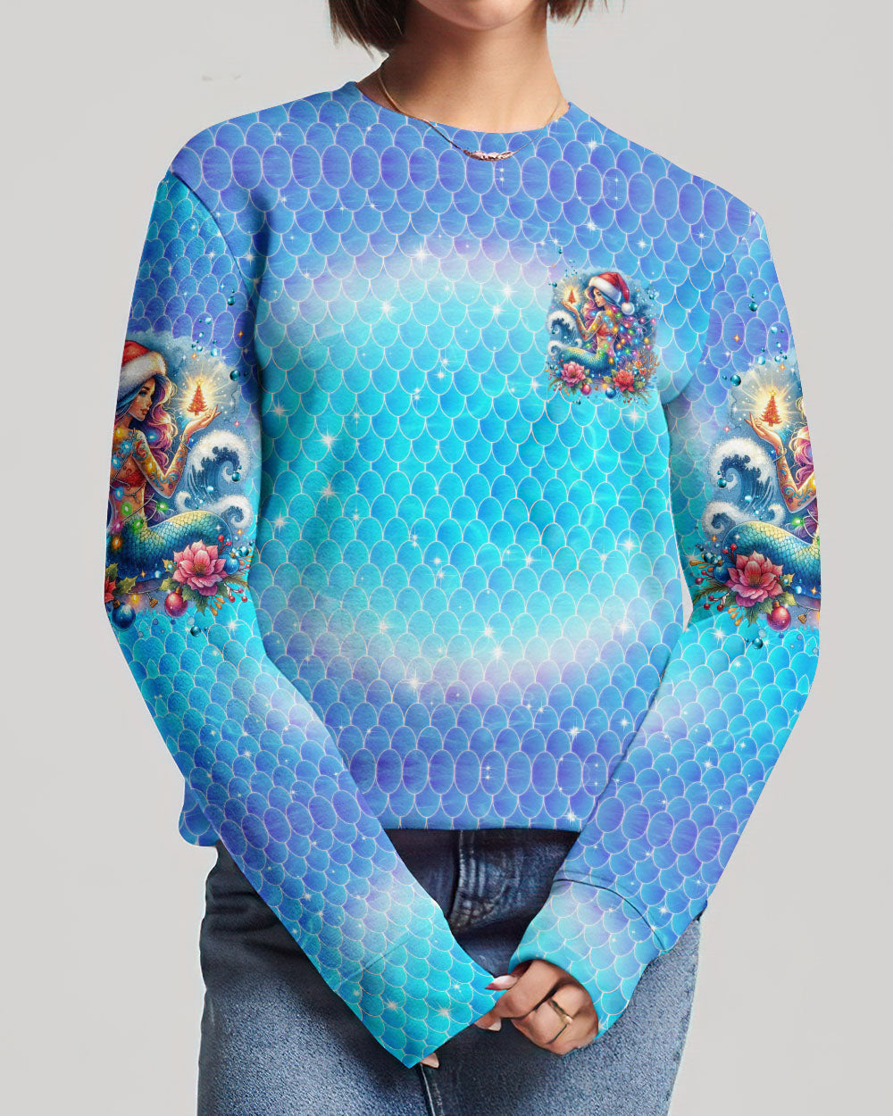 BLISSCORNERS MERMAID KISSES AND CHRISTMAS WISHES ALL OVER PRINT