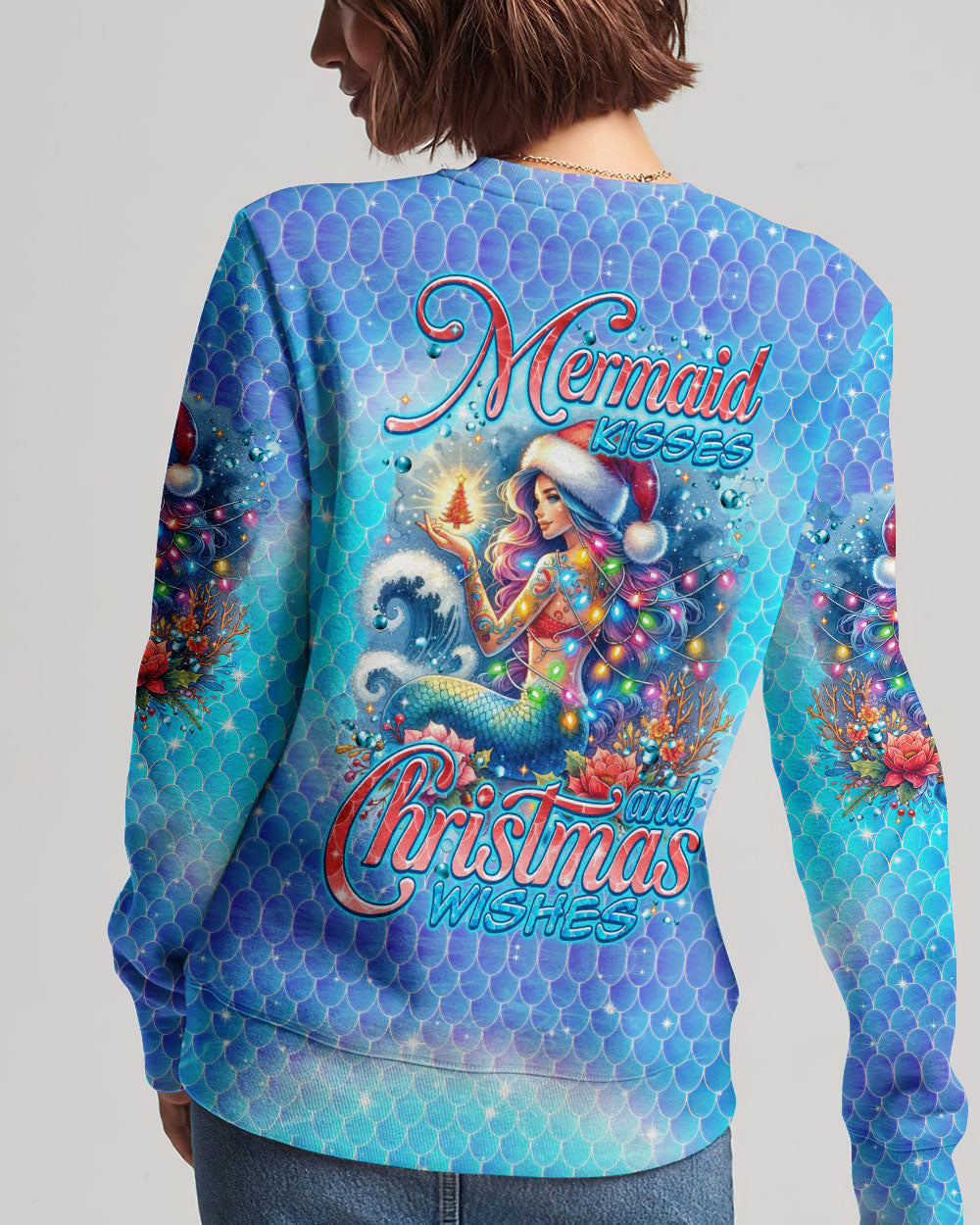 BLISSCORNERS MERMAID KISSES AND CHRISTMAS WISHES ALL OVER PRINT