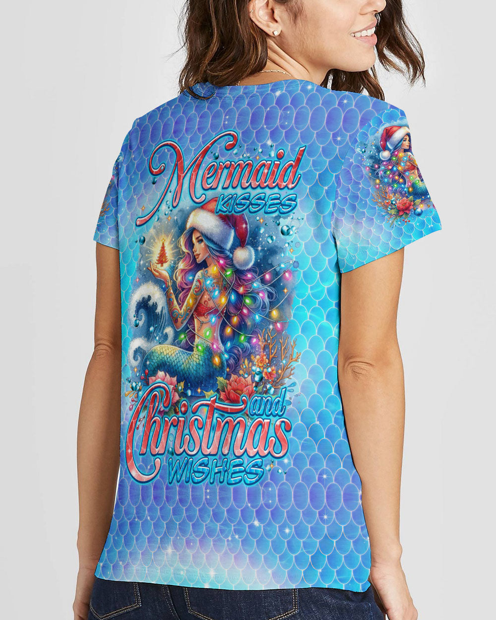 BLISSCORNERS MERMAID KISSES AND CHRISTMAS WISHES ALL OVER PRINT