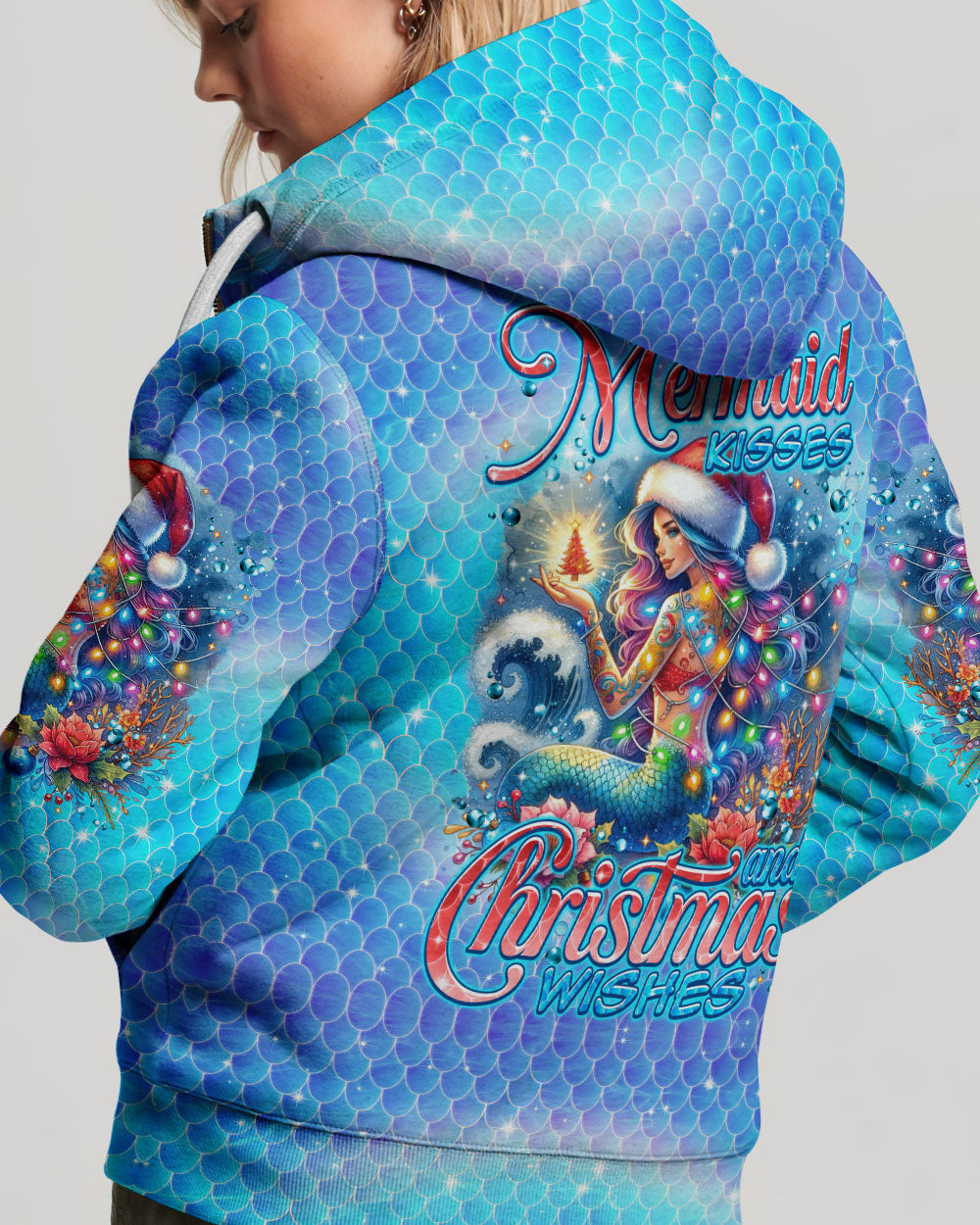 BLISSCORNERS MERMAID KISSES AND CHRISTMAS WISHES ALL OVER PRINT